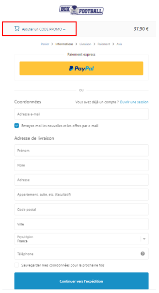 Comment ajouter un code promo ?