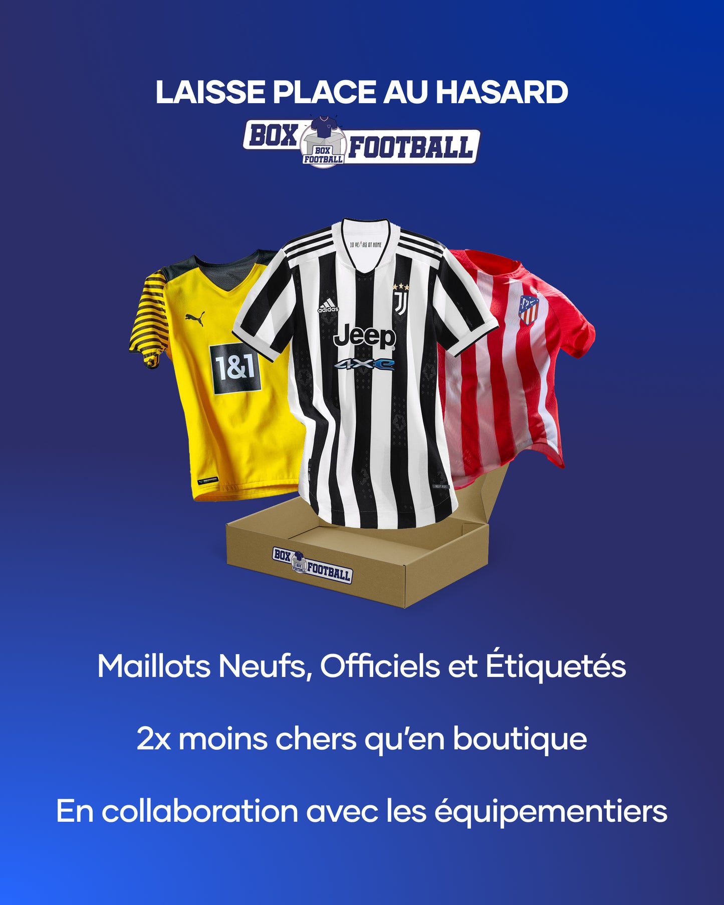 Box maillot mystère football